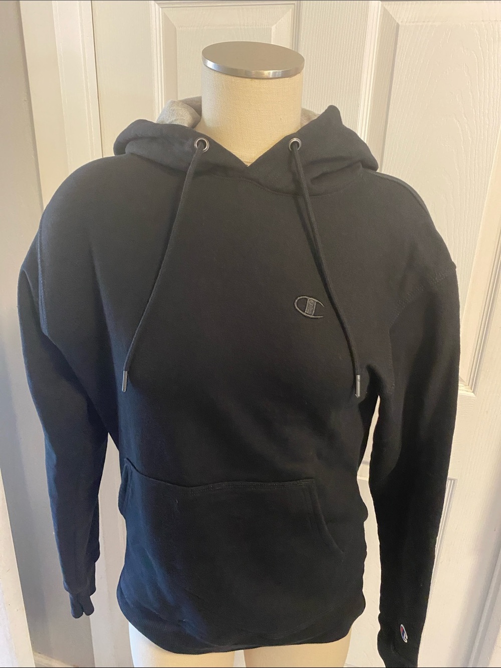 Champion Men's Black Hooded Sweatshirt Size S